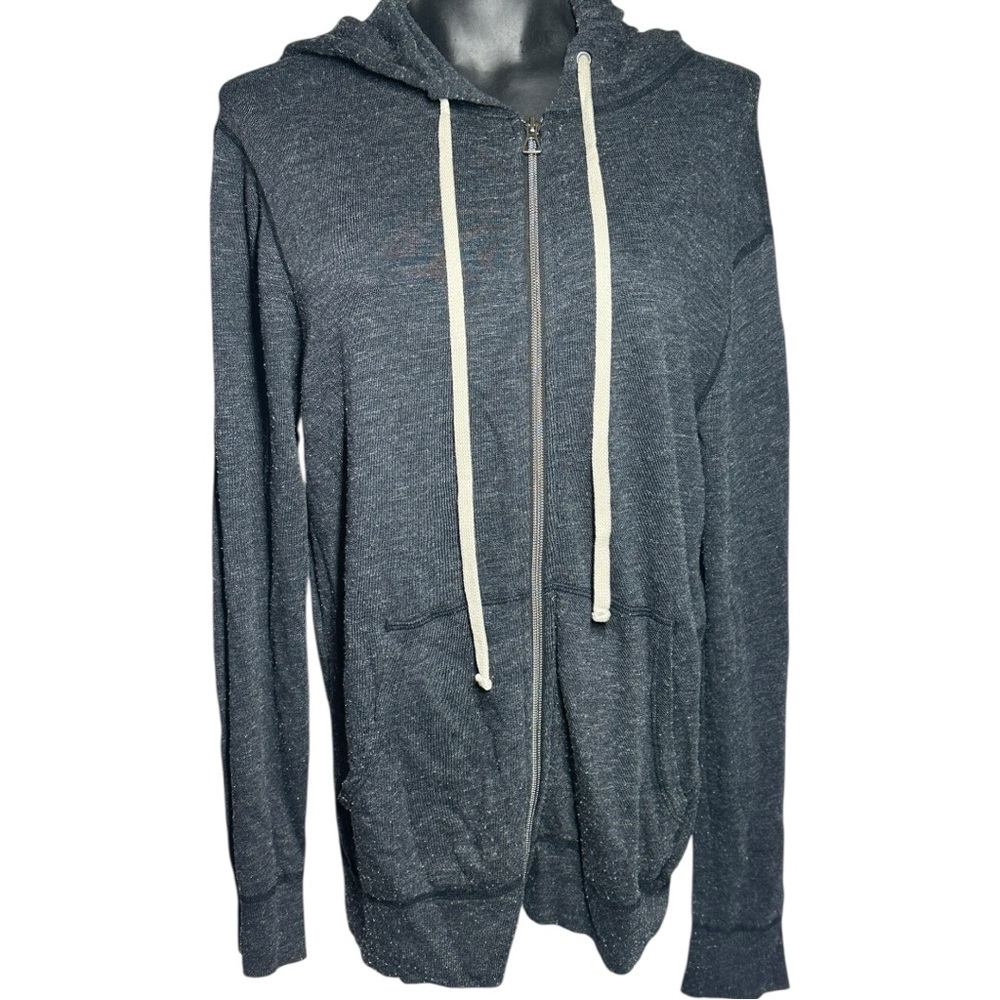 James Perse Zip Up Hoodie Size 1/Small Dark Gray Sweatshirt Supima Cotton